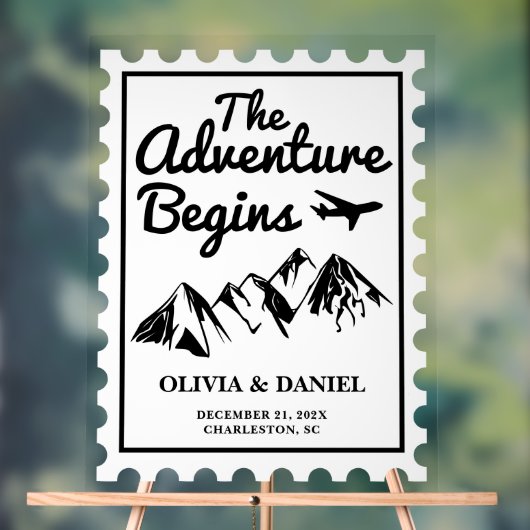 L'aventure commence Postage Timbre Mariage Bienven (Neutre)