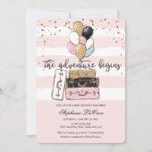 L'aventure commence une invitation Baby shower (Devant)