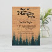 L'aventure commence une invitation Baby shower (Debout devant)