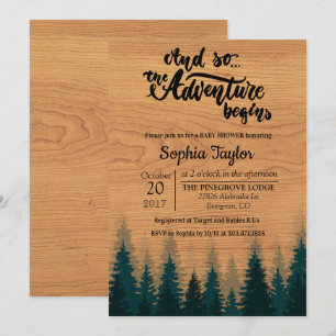 L'aventure commence une invitation Baby shower
