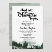 L'aventure commence une invitation Baby shower (Devant / Derrière)