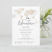 L'aventure de voyage de la carte du monde commence (Debout devant)