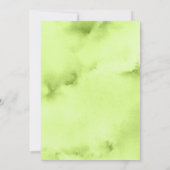 Laver à l'aquarelle | Faire-part de mariage vert (Dos)