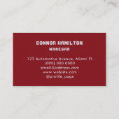 Laver & Auto Détail Bleu Carte de visite moderne (Dos)