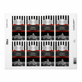 Laver DC Skyline Blk Wht Stripe P Étiquette à vin (Feuille entière)
