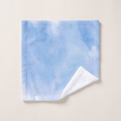 Laver et monogramme bleu feuille d'érable (Gant de toilette)