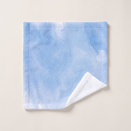 Laver et monogramme bleu feuille d'érable (Gant de toilette)