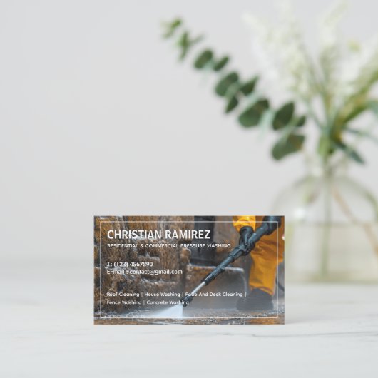 Laver la pression Carte de visite bilingue espagno (Debout devant)