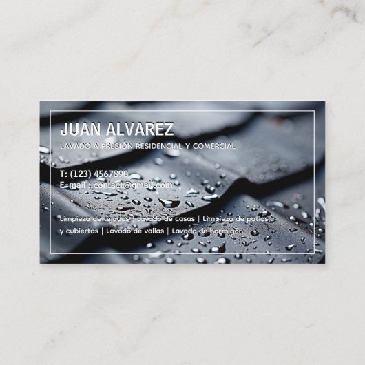 Laver la pression Carte de visite bilingue espagno (Dos)