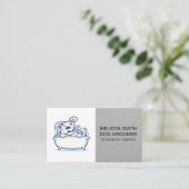 Laver le chien | Carte de rendez-vous en métal élé (Debout devant)