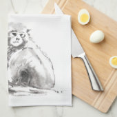 Laver Peinture Singe Année Zodiac Serviette de cui (Quart Plié)