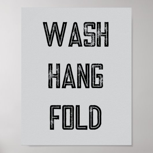Laver Plier Lave Linge Routine Poster (Devant)