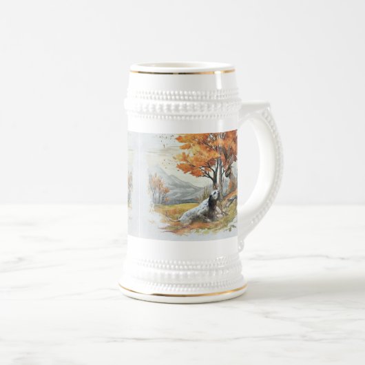 "Laverack" De Engelse Setter jacht Bierpul (Voorkant rechts)