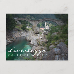 Lavertezzo-brug in Valle Verzasca, Zwitserland Briefkaart