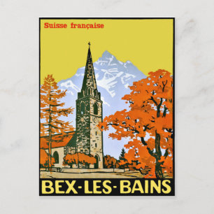 Lavey les Bains, dorp in Zwitserland, vintage Briefkaart