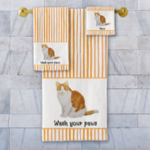 Lavez Vos Pâtes Orange Chat Aquarelle Bandes