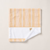 Lavez Vos Pâtes Orange Chat Aquarelle Bandes (Gant de toilette)