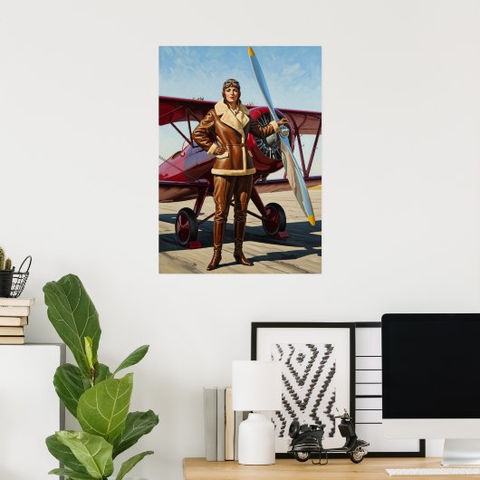 L'AVIATRICE (L'Aviatrix) - Art Déco Original (Bureau à domicile)