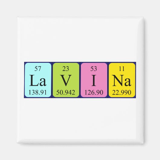 Lavina Periodieke Naam Magnet Magneet (Voorkant)