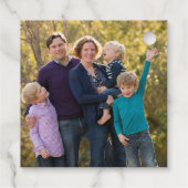 Lavisch Script Prettige feestdagen Gold Foil Photo Bedankjes Labels (Achterkant)