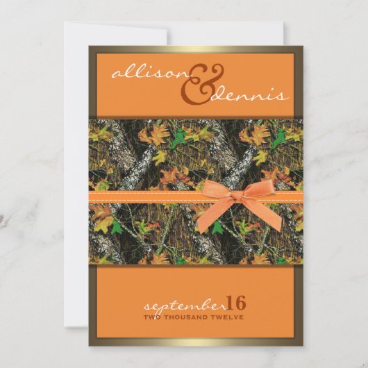 Lavish Camo Wedding Invitations Kaart (Voorkant)