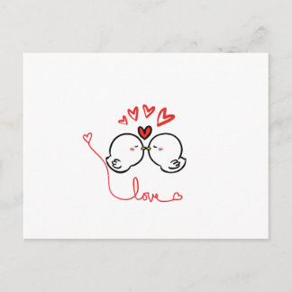 Lavish Cute Love Birds Kissing Greeting Card Feestdagenkaart