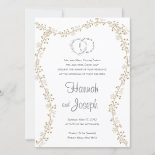 Lavish Elegant Chuppah Jewish Wedding Invites Kaart