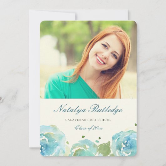 Lavish Florals Afstuderen Aankondiging (Voorkant)