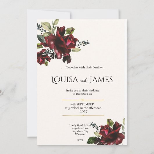 Lavish Florals Wedding Invitation (Devant)