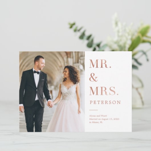 Lavish Mariage Rose Faire-part (Debout devant)