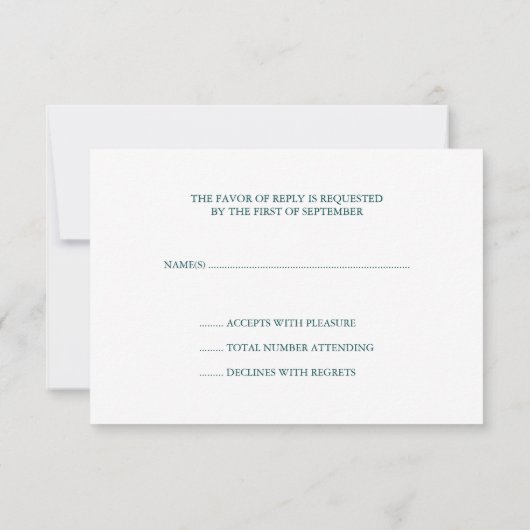 Lavish Peacock Feathers Wedding RSVP Response Card (Dos)