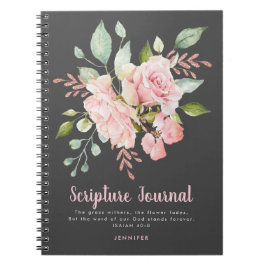 Lavish Pink Roses Personalized Scriptjournaal Notitieboek