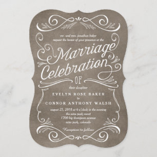Lavish Scrolls Editable Color Wedding Invitations