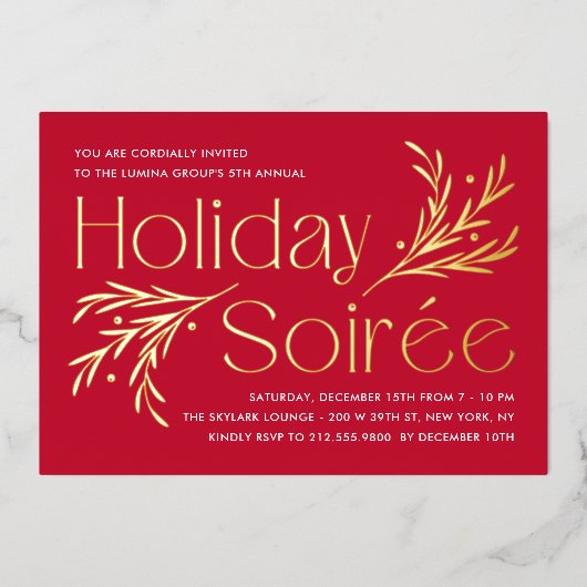 Lavish Soirée Foil Fête Invitation (Recto)