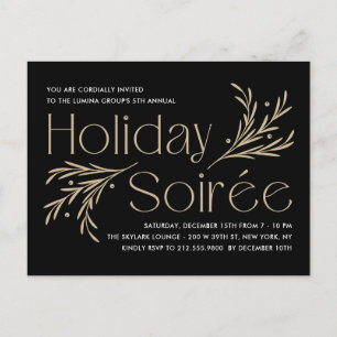 Lavish Soirée Holiday Party Invitation Briefkaart