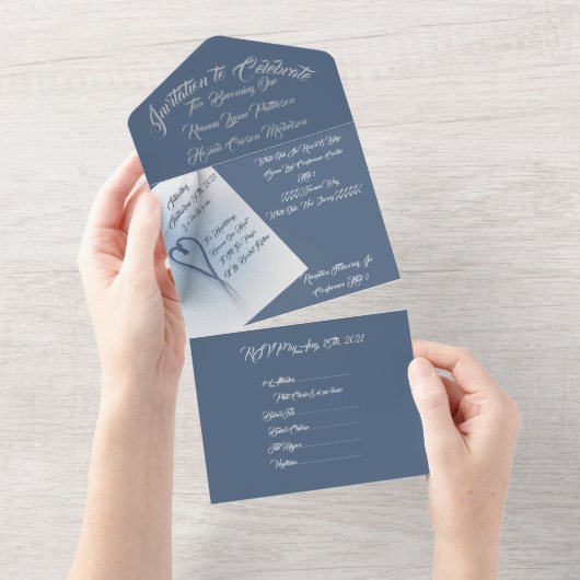 LavishlyOn 2 hartsnaren 2 Pagina's 1 Leven samen All In One Uitnodiging (Afscheurbaar)