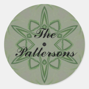 LavishlyOn Green Celtic Knot Star Ronde Sticker