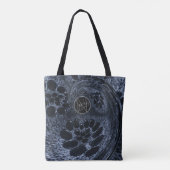 LavishlyOn Modern Blue Denim Paisley Swirl Bubble Draagtas (Achterkant)