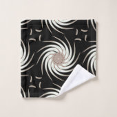 LavishlySur Fleur Blanc Noir Fleur Abstrait Art (Gant de toilette)