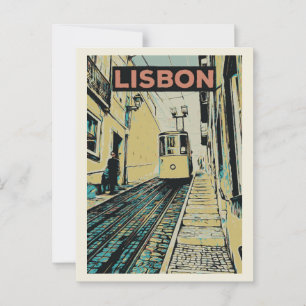 Lavra funicular in Lissabon Portugal Briefkaart