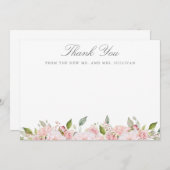 Lavy rose Roses Mariage Merci plat (Devant / Derrière)