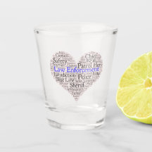 Law Enforcement Word Cloud Shot Glass