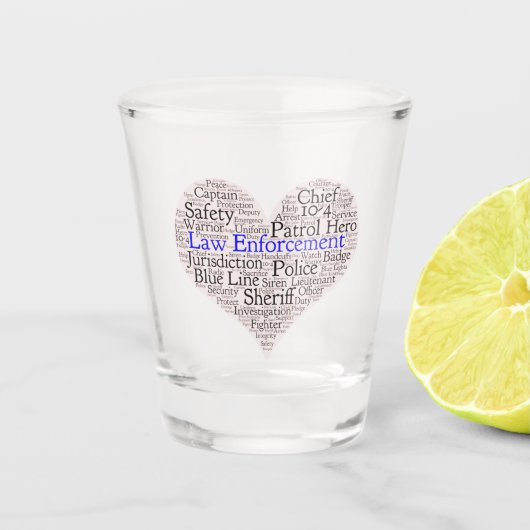 Law Enforcement Word Cloud Shot Glass Shot Glas (Voorkant)