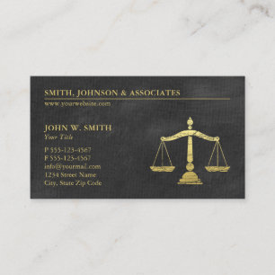 Law Firm Scales of Justice Gold (effect) Advocaten Visitekaartje