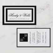 Law Firth Lawyer Attorney Black Borders Gold Paper Visitekaartje (Voorkant / Achterkant)