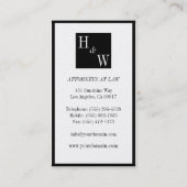 Law Firth Lawyer Attorney Black Borders Gold Paper Visitekaartje (Achterkant)