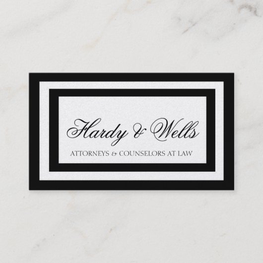 Law Firth Lawyer Attorney Black Borders Gold Paper Visitekaartje (Voorkant)