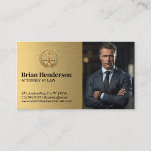 Law Justice Scales Logo Zakelijk Man in Suit Visitekaartje