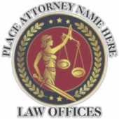 Law Kantoor Custom-Cut Vinyl Sticker (Voorkant)