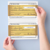 Law of Attraction Blank Printable Gold Check Flyer (Hand)